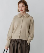 ファーカラー 2WAY カーディガン