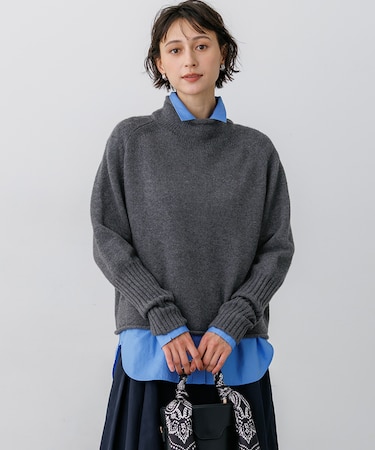 【一部予約/WEB&一部店舗限定カラーあり】カシミヤブレンド ロールネック ニット