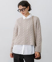 カシミヤブレンド ケーブル ニット