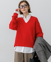 カシミヤブレンド Vネック ニット