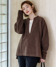 フェルティ キーネック ニットチュニック