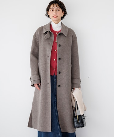 MANTECOPureリバー ステンカラー ロングコート