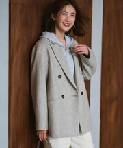 【Oggi掲載】ループミックスツイード ダブルブレスト ジャケットコート