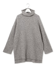 【SLOW/一部店舗限定】ウールベーシック ワイドリブ タートルネック ニット