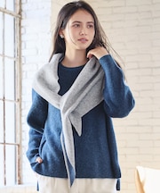 【SLOW/一部店舗限定】メランジニット トライアングルストール