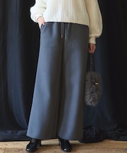 【SLOW/一部店舗限定】ウォームテリー ワイドパンツ