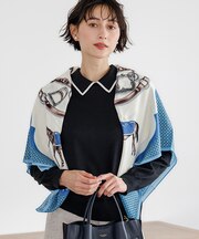 【Oggi掲載】ホース&ベルトモチーフ ウールカシミヤ ストール