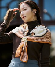 【Oggi掲載】ホース&ベルトモチーフ ウールカシミヤ ストール