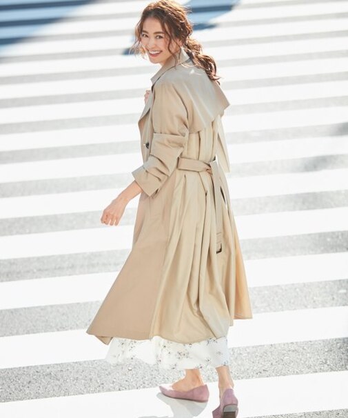 C/Nyソフトタンブラー バックシャントレンチコート