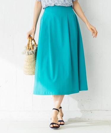 【洗える】シルキーリネオ フレアスカート