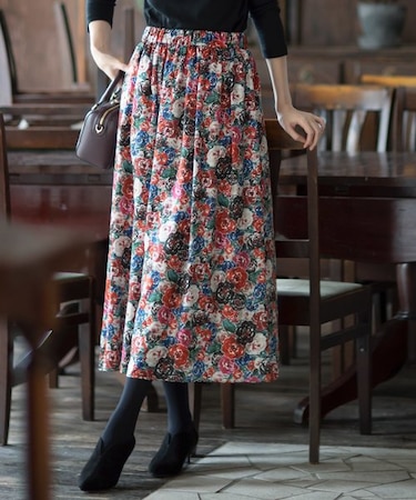 【KMKK】ミュルーズプリントサテン スカート