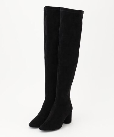 【マガジン掲載/22.5cm~24.5cm】ストレッチフェイクスウェード ロングブーツ（KJ44）