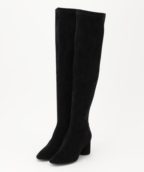 【マガジン掲載/22.5cm~24.5cm】ストレッチフェイクスウェード ロングブーツ（KJ44）