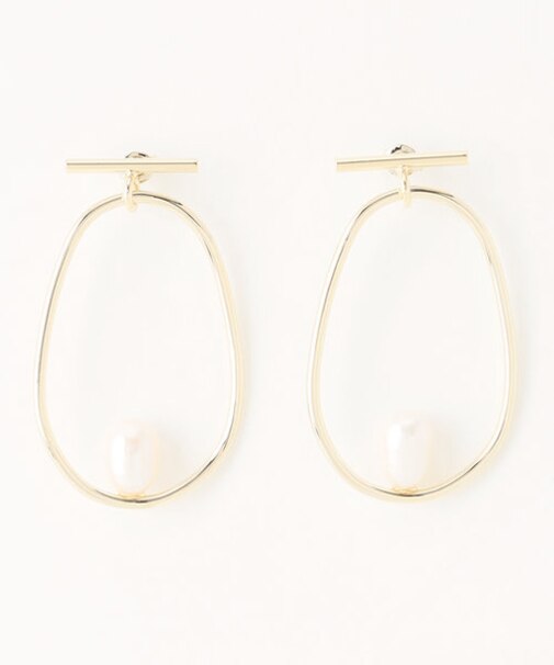 淡水パールループ ピアス