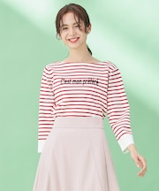 【洗える】ハイツイストコットンボートネック ニット