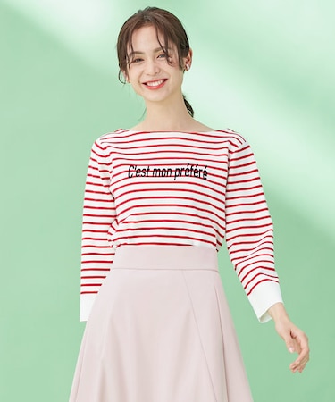 【洗える】ハイツイストコットンボートネック ニット