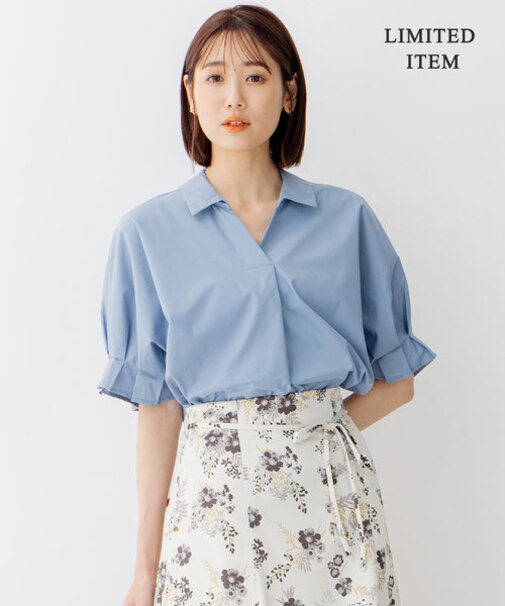 【WEB限定】コットンタイプライター ブラウス