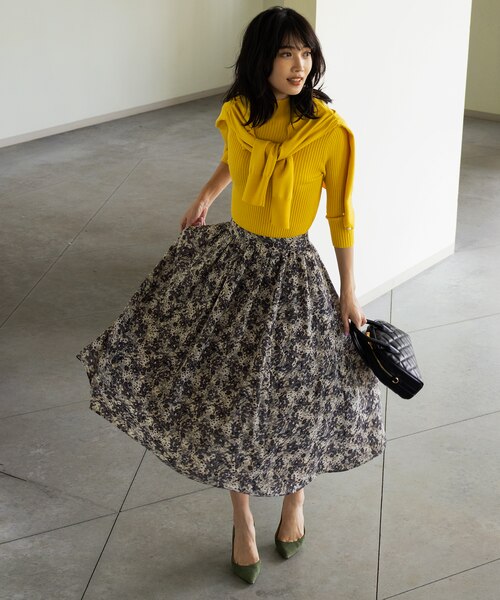 フラワープリントスカートのみ セット着用可】フラワープリントツイル スカート｜クミキョクの通販