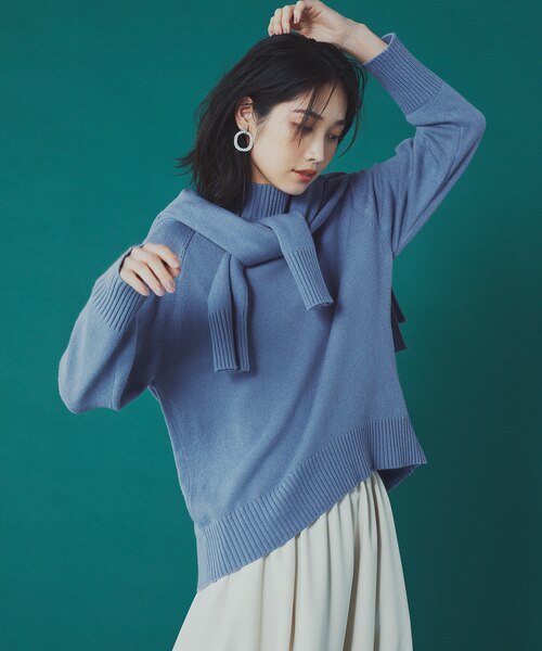 洗える・6色展開】カシミヤブレンドバルキーハイネック ニット 洗える・6色展開】カシミヤブレンドバルキーハイネック ニット