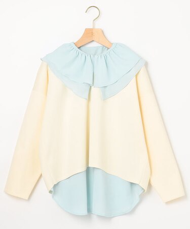 【マガジン掲載・組曲×setsuko sagittaire】デザインカラーブラウスコンビ ニット(KL39)