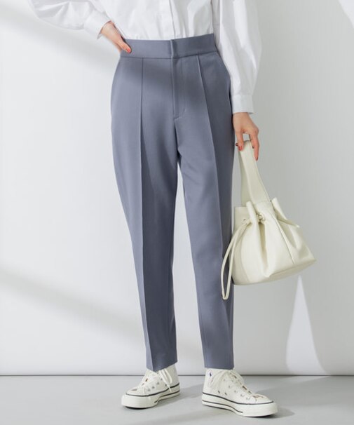 【洗える・ウエストゴム仕様】2WAYストレッチテーパード パンツ