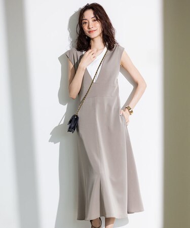 【WEB限定・シワになりにくい】ジェシーツイル ジャンパースカート