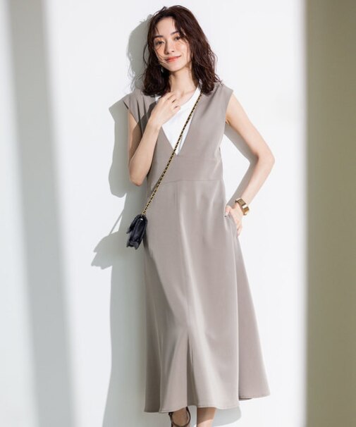 【WEB限定・シワになりにくい】ジェシーツイル ジャンパースカート