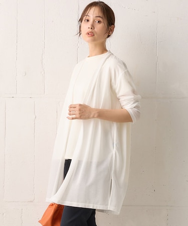 【WEB限定】シアーツイルジャージー ロングカーディガン