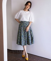 【23AW】フラワープリント ドラマティック スカート