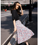 【23AW】フラワープリント ドラマティック スカート