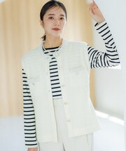 【WEB限定】ツィードニットベスト