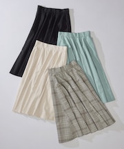 【飯豊まりえさん着用・Oggi12月号掲載・選べる6色展開】T/Rツイルストレッチ フレアスカート