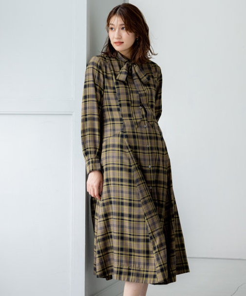 シアーツイルチェック ワンピース