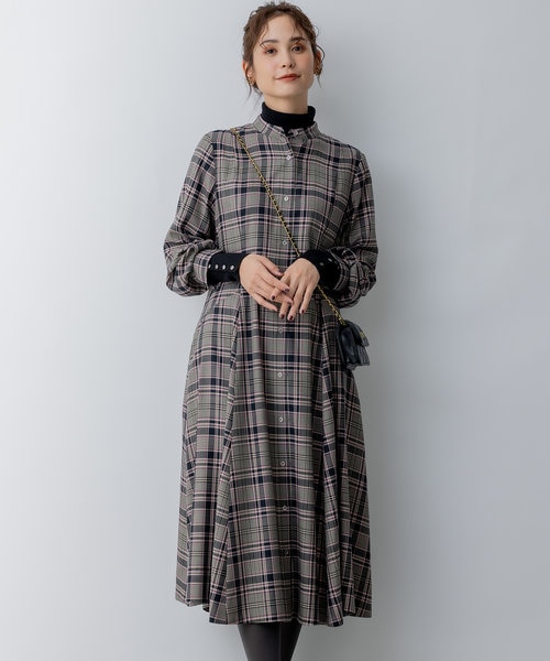 シアーツイルチェック ワンピース｜クミキョクの通販｜&mall（アンド