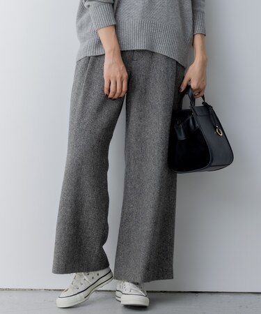 ネコアシツィード ワイドパンツ