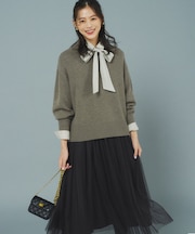 【飯豊まりえさん着用・Oggi12月号掲載】ウールカシミヤミックス ロールネック ニット