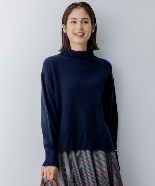 【飯豊まりえさん着用・Oggi12月号掲載】ウールカシミヤミックス ロールネック ニット