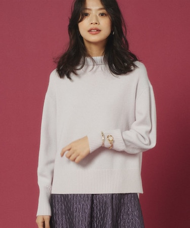 【飯豊まりえさん着用・Oggi12月号掲載】ウールカシミヤミックス ロールネック ニット