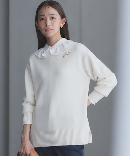 【WEB限定】ウールカシミヤミックスVネック ニット