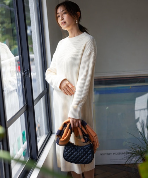 【飯豊まりえさん着用・Oggi12月号掲載】バルキーニット ワンピース
