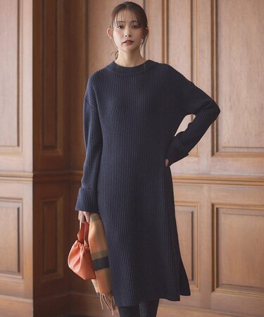 【飯豊まりえさん着用・Oggi12月号掲載】バルキーニット ワンピース