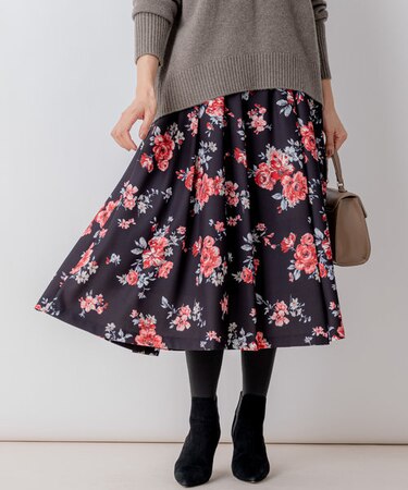 ローズシックプリント スカート