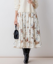 ローズシックプリント スカート