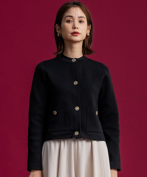 【組曲×setsuko sagittaire】サジテール釦ニットジャケット
