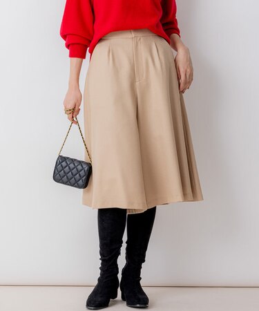 【WEB一部店舗限定】ウールジョーゼット キュロットパンツ