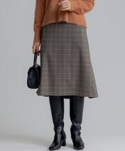 2WAYウォームストレッチ チェックスカート