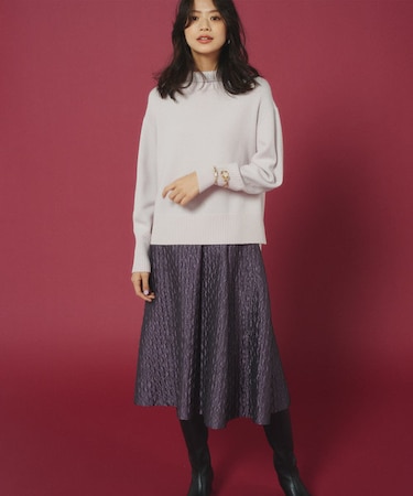 ジオメトリックフラワージャガード フレアスカート