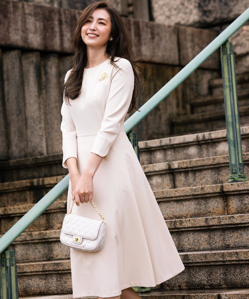 KUMIKYOKU NAVY】コンフォータブルドレープ フレアワンピース