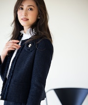 ツイードパールコサージュ