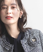 ツイードパールコサージュ